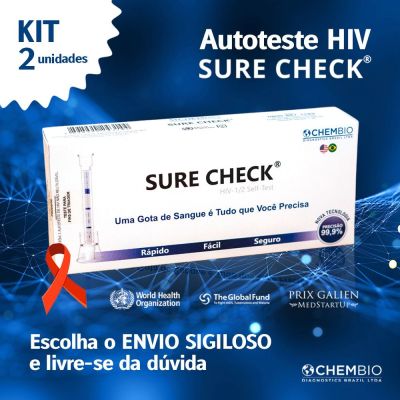 Teste de HIV c/ resultado em 15 minutos - 2 testes por R$ 189,00